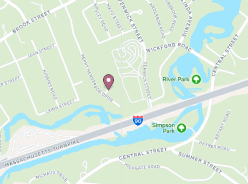 Map showing location of Henderson Circle