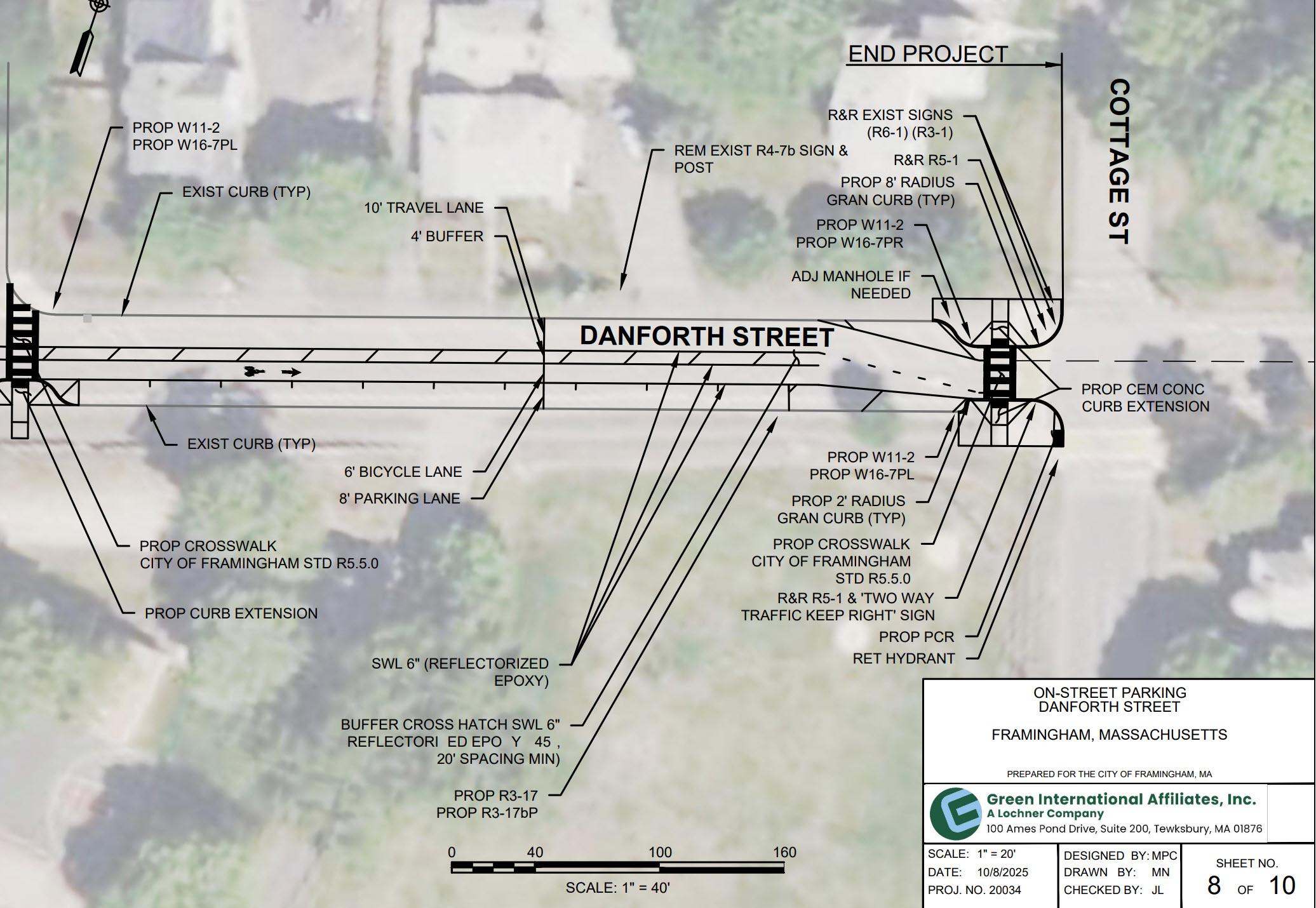 Satellite image with project work superimposed
