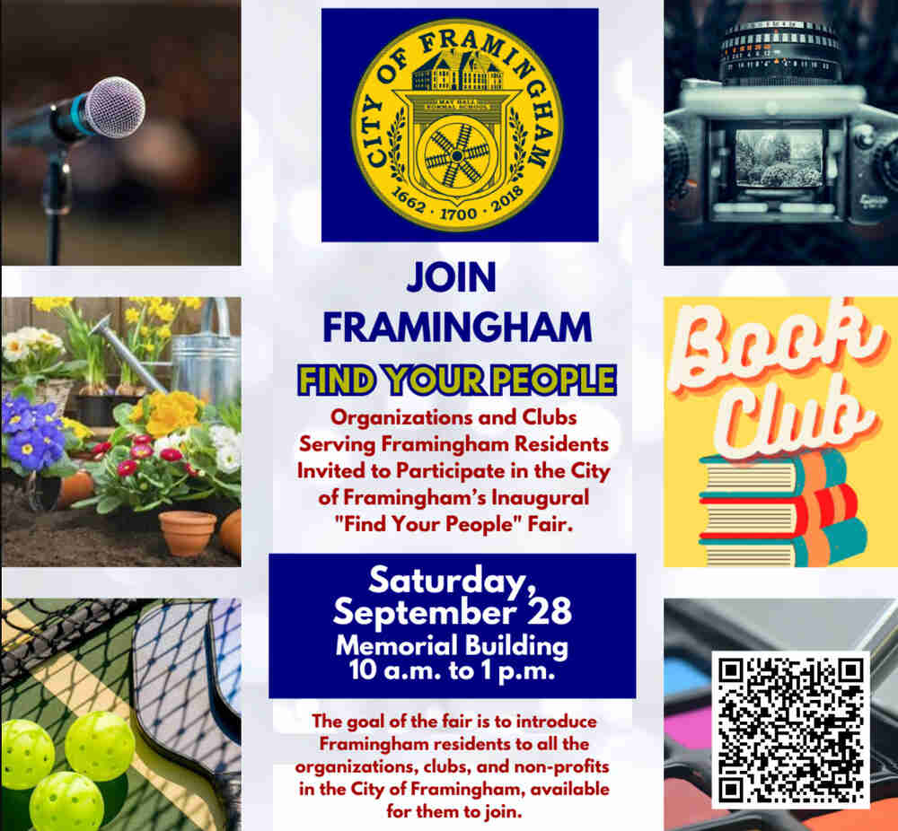 Poster for the Framingham Find Your People Fair